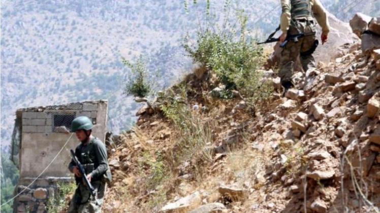 Türkische Soldaten bei einer Offensive gegen kurdische Kämpfer im Südosten der Türkei. 