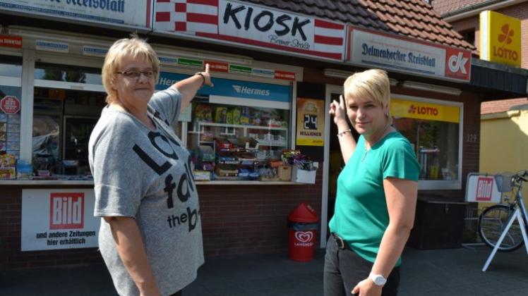 Christine Mroncz (links), hier mit Mitarbeiterin Kirstin Dudlo, betreibt seit sieben Jahren den Kiosk Bremer Straße. Öffnungszeit ist täglich von 5 bis 20 Uhr. 