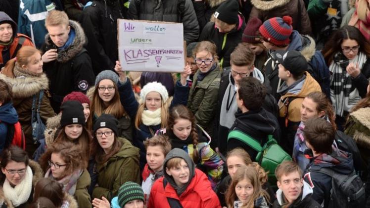 Anfang des Jahres demonstrierten die Schüler in Hannover gegen den Klassenfahrten-Boykott von Gymnasiallehrern. Foto/Archiv: dpa