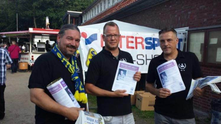 Sammelten Spenden: (von links) Horst „Blacky“ Dräger, Sascha Görres und Thorsten Kellner.