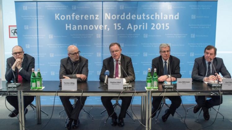 Konferierten in Hannover: die Regierungschjefs Erwin Sellering, Torsten Albig, Stephan Weil und Jens Böhrnsen (von links). 