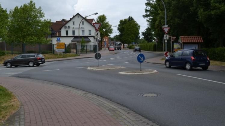 An dieser Kreuzung in Bohmte könnte ein Kreisverkehr entstehen. 