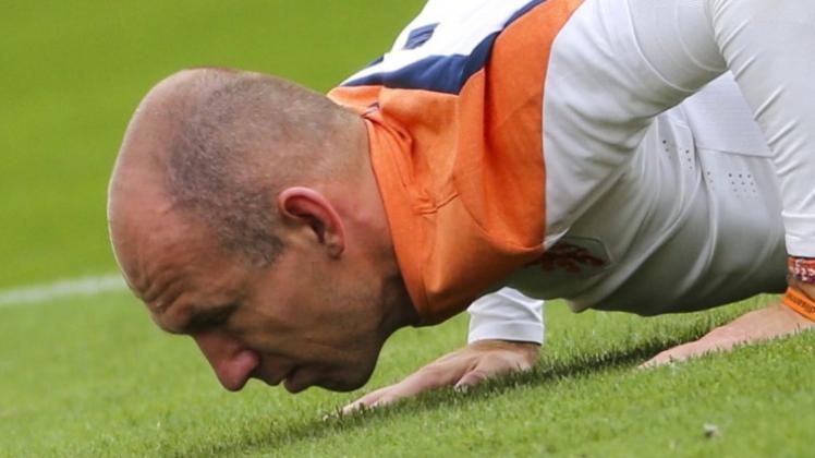 Am Boden zerstört: Für die Niederlande inklusive Arjen Robben zerplatzte am Mittwoch ein Traum. 