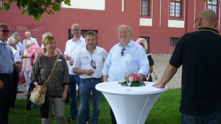 Vor dem Rundgang im Iburger Schloss: Sandra Gagliardi, Hans-Ulrich Krause und Michael Starke. 