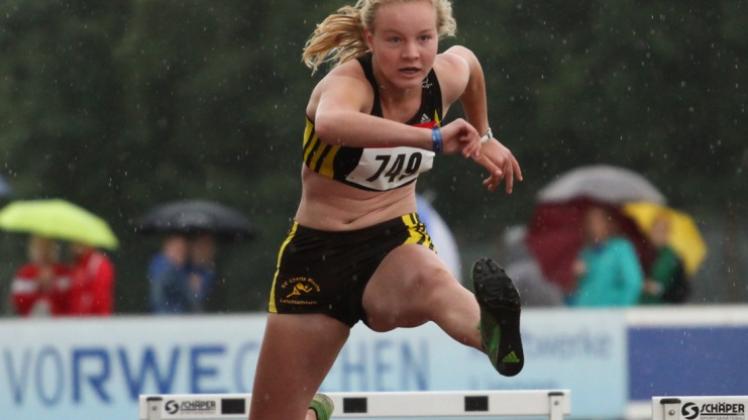 Patzte ausgerechnet im Hürdensprint: Maria Brinkmann. Patzte ausgerechnet im Hürdensprint: Maria Brinkmann.