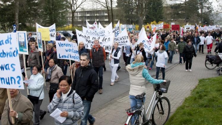 Im März hatten die Dissener und ihre Nachbarn zum ersten Mal für den Erhalt des Krankenhauses demonstriert. 