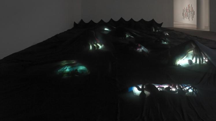 Rätselhafte Fabelwesen im wechselnden Lichtschein: Annette Messagers Installation „Sous vent“ wurde von der Kunstsammlung NRW angekauft. 