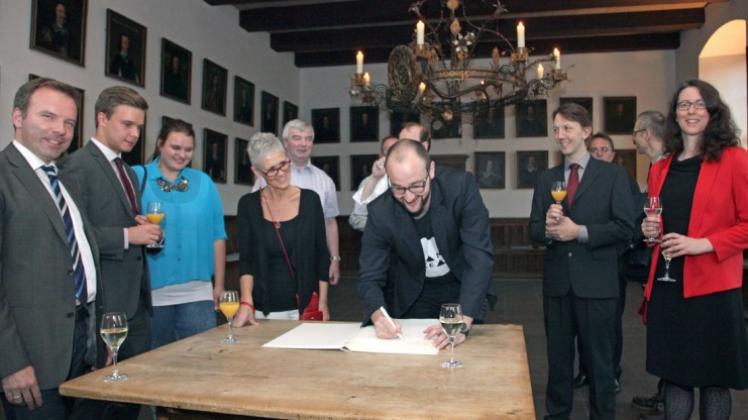 Empfang für Delegation aus Derby im Friedenssaal. Empfang für Delegation aus Derby im Friedenssaal.
