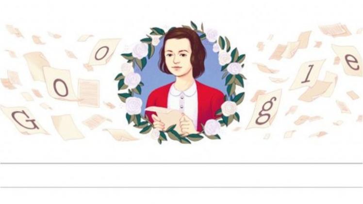 Sophie Scholl im Google-Doodle, denn an diesem Freitag wäre das Mitglied der „Weißen Rose“ 93 Jahre alt geworden. Screenshot: NOZ Sophie Scholl im Google-Doodle, denn an diesem Freitag wäre das Mitglied der „Weißen Rose“ 93 Jahre alt geworden. Screenshot: NOZ