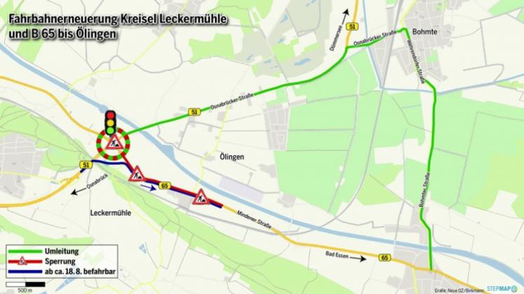 Kreisel Leckermühle wird ab Montag | NOZ