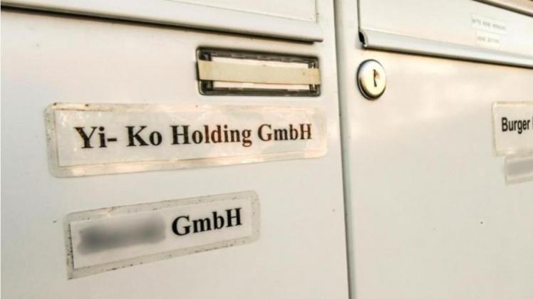 Der Briefkasten eines Privathauses in Stade deutet auf den Firmensitz von Yi-Ko hin. 