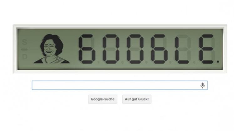 Das Google Doodle zeigt die Kopfrechen-Meisterin Shakuntala Devi. Sie wäre am 4. November 84 Jahre alt geworden. Screenshot: noz