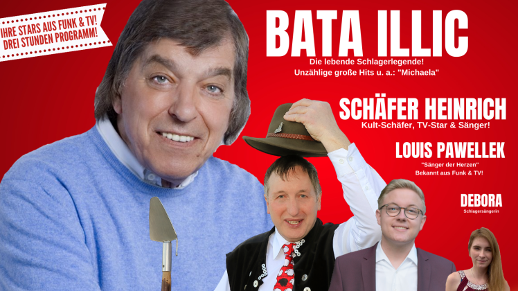 Bata Illic, Schäfer Heinrich sowie Louis Pawellek und Debora werden in der Stadthalle auftreten. 