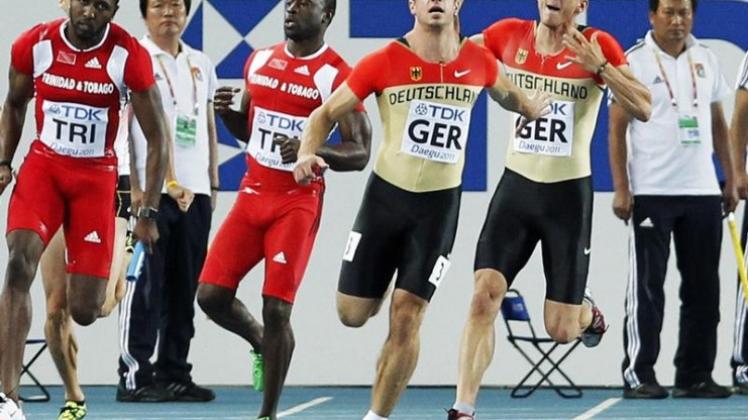 Auch die deutsche 4 x 100-Meter-Staffel der Männer patzte im Halbfinale.