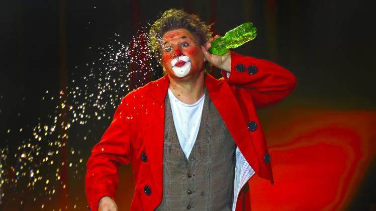 Einer der drei italienischen Clowns Avantes, Angelo und Zippogalli vom „Clowntrio Avantes“.