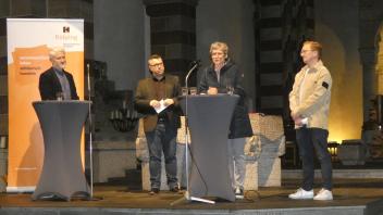 Berichten über ihre Erfahrungen in der katholischen Kirche: Thomas Steinkamp (von links), Michael Franke, Veronika Krenzel-Zingerle und Michael Lührmann.