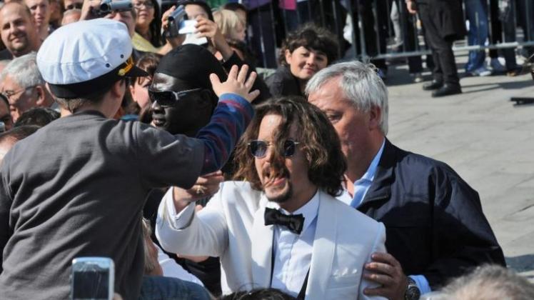 Johnny Depp während einer Drehpause («The Tourist») in Venedig.