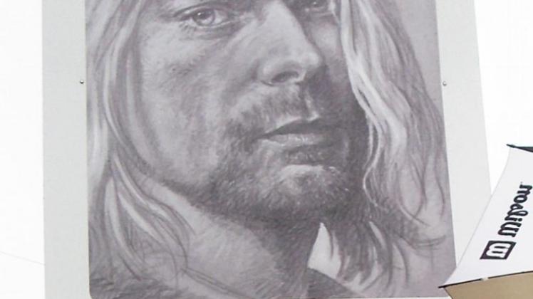 Gedenktafel von Kurt Cobain in Aberdeen nahe Seattle.
