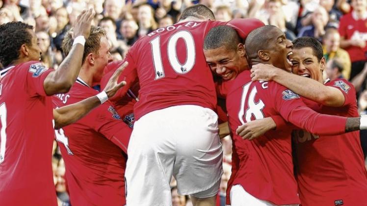 Die großen Gewinner des Spieltags in der Premier League waren die „Manu“-Profis um Wayne Rooney (Nr. 10). 