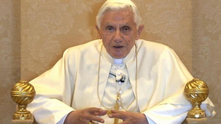 Papst Benedikt XVI. spricht «Das Wort zum Sonntag». (