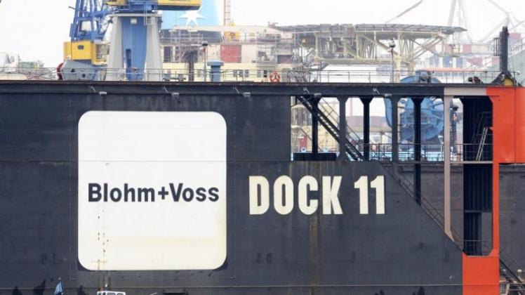 Blick auf Dock 11 der Werft Blohm + Voss in Hamburg.
