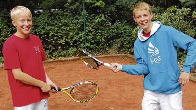 Hatten gut lachen: Fabian Bußmann (rechts), der spätere Sieger bei den U-13-Junioren, und der spätere Zweitplatzierte in dieser Altersklasse, Bjarne Knost. 