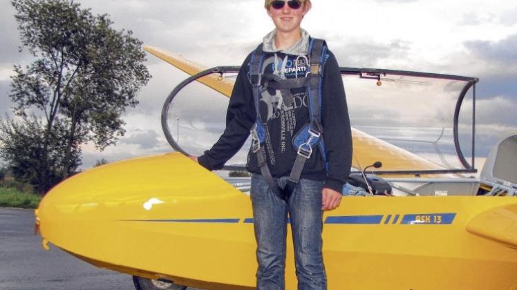 Frühstarter: Der 14-jährige Leon Grothmann aus Ostercappeln ist wohl einer der jüngsten Alleinflieger in der Geschichte des Luftsportvereins. 