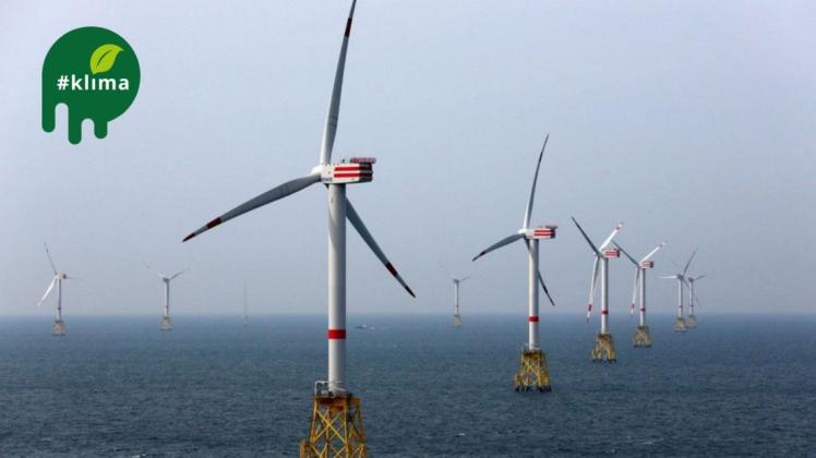 Windräder in der deutschen Nordsee: Bis 2045 will die Ampelkoalition die auf den Meeren installierte Windkraftleistung fast verzehnfachen.
