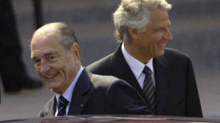 Frankreichs Ex-Präsident Jacques Chirac und der frühere Premier und Außenminister Dominique de Villepin. (Archivbild)