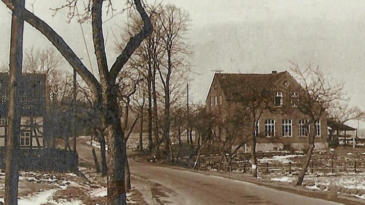 Damals 1955: die Gerdener Schule im Winter. Privatarchiv Dieter Holtgrefe