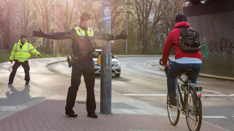 Polizeikontrolle Radfahrer