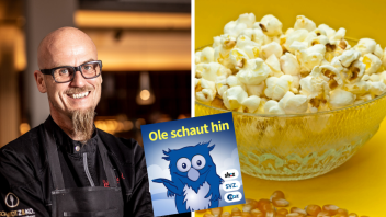 Warum ist Mais gelb, aber Popcorn weiß? Diese Frage wird im Kinderpodcast „Ole schaut hin“ vom Sternkoch Ralf Zacherl beantworten.