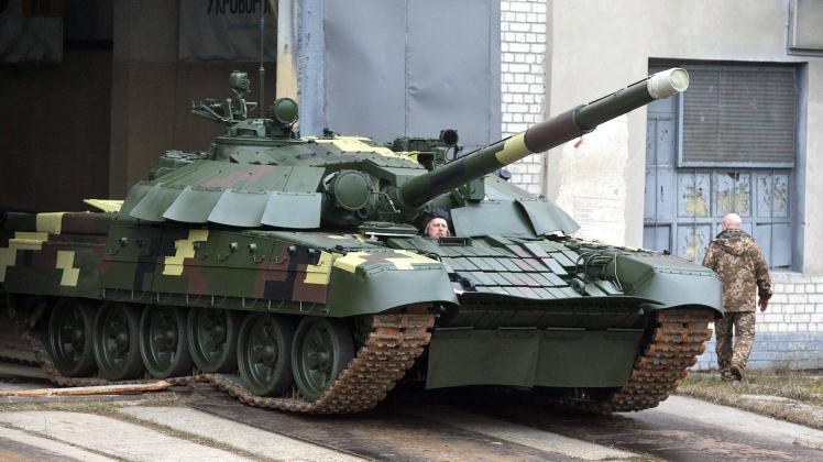 March 4, 2020, Kyiv, Ukraine: An upgraded T-72 tank is being driven out of a garage at the Kyiv Armored Tank Plant as th