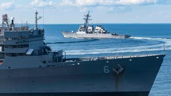 June 8, 2020, Baltic Sea, United States: The U.S. Navy Arleigh Burke-class guided-missile destroyer USS Donald Cook, and