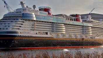 Die „Disnes Wish“, ein Kreuzfahrtschiff der Meyer Werft für Disney Cruise Line