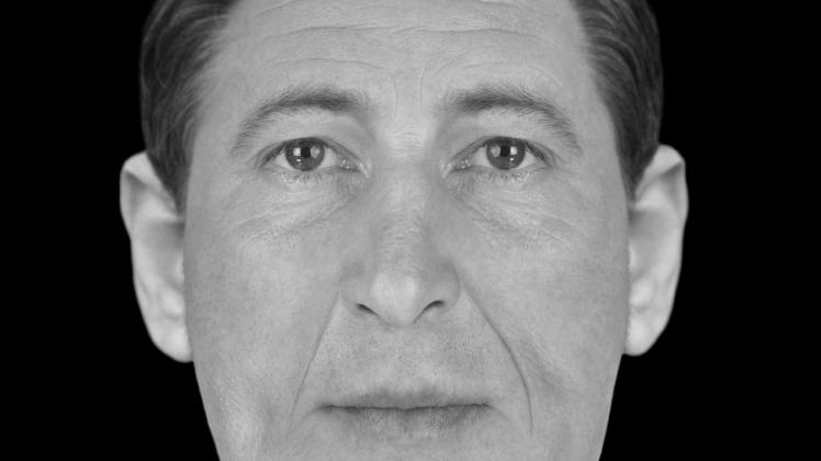 Mit dieser Gesichtsrekonstruktion versucht die Polizei die Identität des Toten von Helgoland zu klären. 