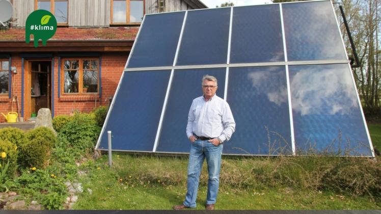 Werner Schweizer lebt selbstverständlich in einem Niedrigenergiehaus. Und seine Solaranlage sorgt von März bis Oktober für warmes Wasser.