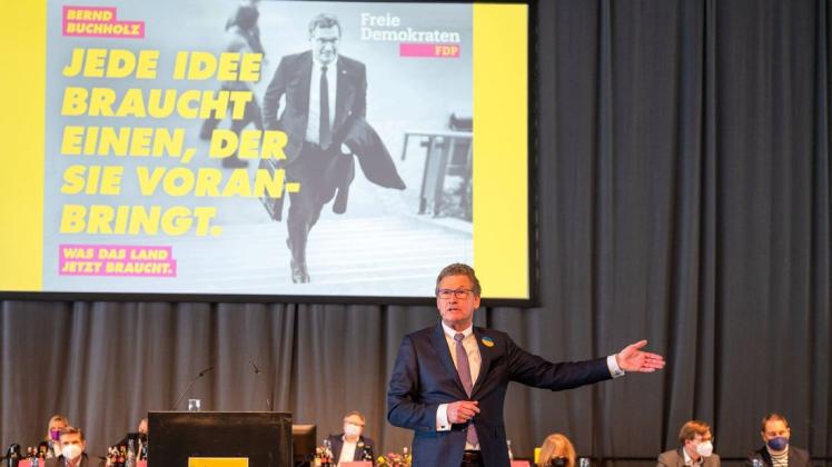 Motiviert seine Partei: Bernd Buchholz wird auf dem FDP-Parteitag im März zum ersten Mal Spitzenkandidat seiner Partei.