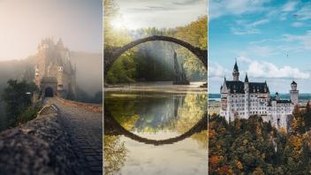 Die Burg Eltz in Rheinland-Pfalz, die Rakotzbrücke in Sachsen und Schloss Neuschwanstein in Bayern sind nur einige der Orte, an denen Du Dich wie im Märchen fühlen kannst. 