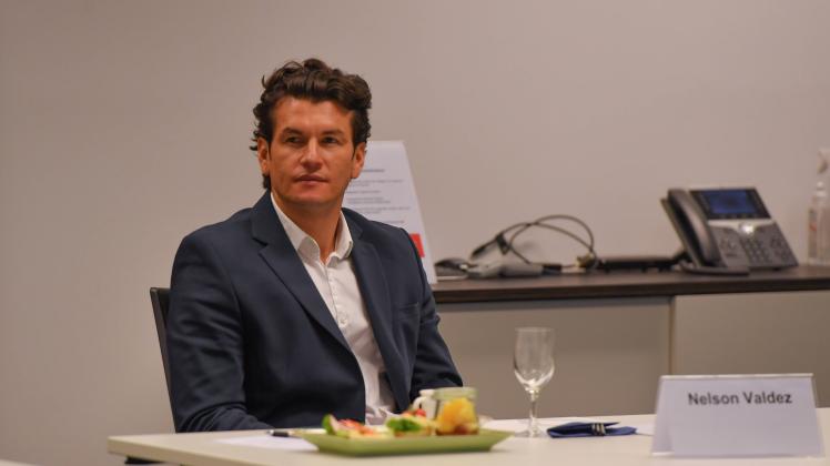 Wird in Hude erwartet: der ehemalige Werder-Profi Nelson Valdez. GER, Pressekonferenz, Cup der Öffenttlichen Oldenburg / 15.11.2021, EWE Arena, Oldenburg, GER, Pressekonferenz, Cup der