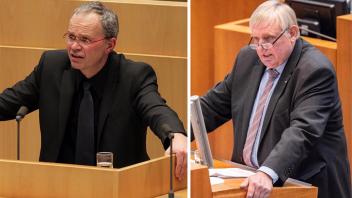 Frank Sundermann (SPD, links) und Karl-Josef Laumann (CDU) kämpfen beide im Wahlkreis Steinfurt III um das Direktmandat für den Einzug in den Landtag. Der Ausgang ist völlig offen.