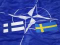 Flagge der NATO sowie von Schweden und Finnland Flagge der NATO sowie von Schweden und Finnland, 29.04.2021, Borkwalde,
