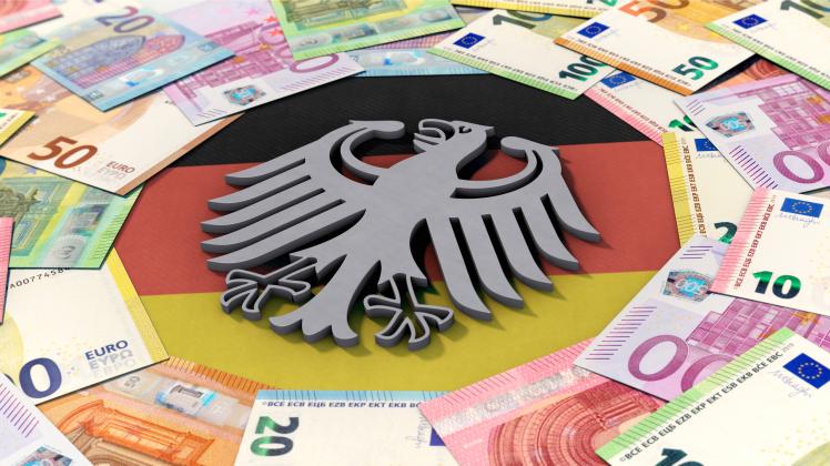 Deutschland und Geld Symbolbild zum Thema Deutschland und Finanzen. *** Germany and money Symbolic image on the subject