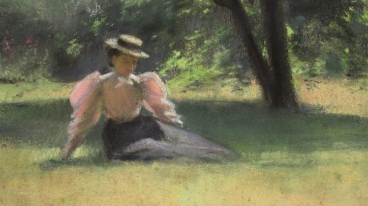 Mary Warburg: "Junge Frau unter einem Baum" (1899).