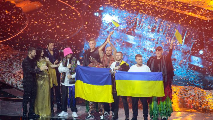 May 14, 2022, Turin, Italy: Kalush Orchestra (Stefani?) Ukraine during the Eurovision Song Contest Grand Final on 14 May