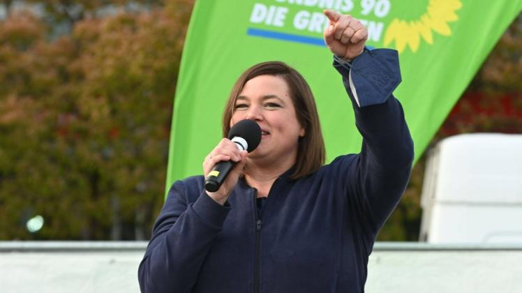 Hamburgs zweite Bürgermeisterin Katharina Fegebank zeigte sich am Sonntag erfreut über den Wahlerfolg der Grünen in NRW.