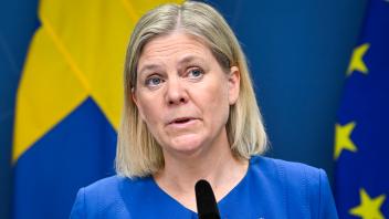 Sweden s Prime Minister Magdalena Andersson gives a news conference in Stockholm, Sweden, on May 16, 2022. Sweden s gov