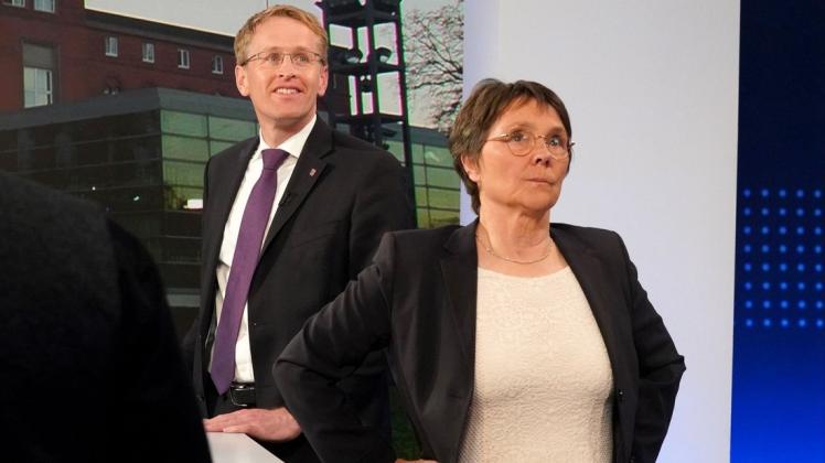 Daniel Günther, Ministerpräsident und CDU-Chef, und Monika Heinold, Finanzministerin und Spitzenkandidatin der Grünen sind die Wahlgewinner und hätten eine deutliche Mehrheit im Parlament.
