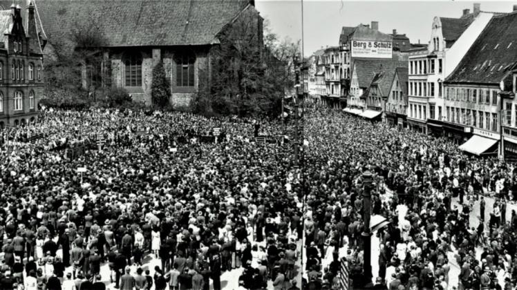 Hungerdemonstration auf dem Südermarkt vor 75 Jahren mit rund 20.000 Teilnehmern.