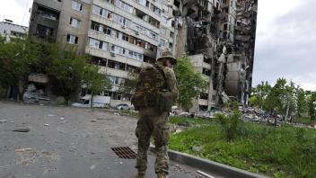 War in Ukraine A housing complex struck by a Russian missile attack is pictured in Kharkiv, eastern Ukraine, on May 17,